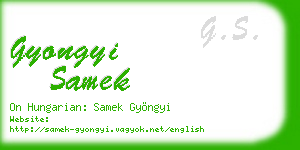 gyongyi samek business card