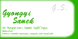 gyongyi samek business card